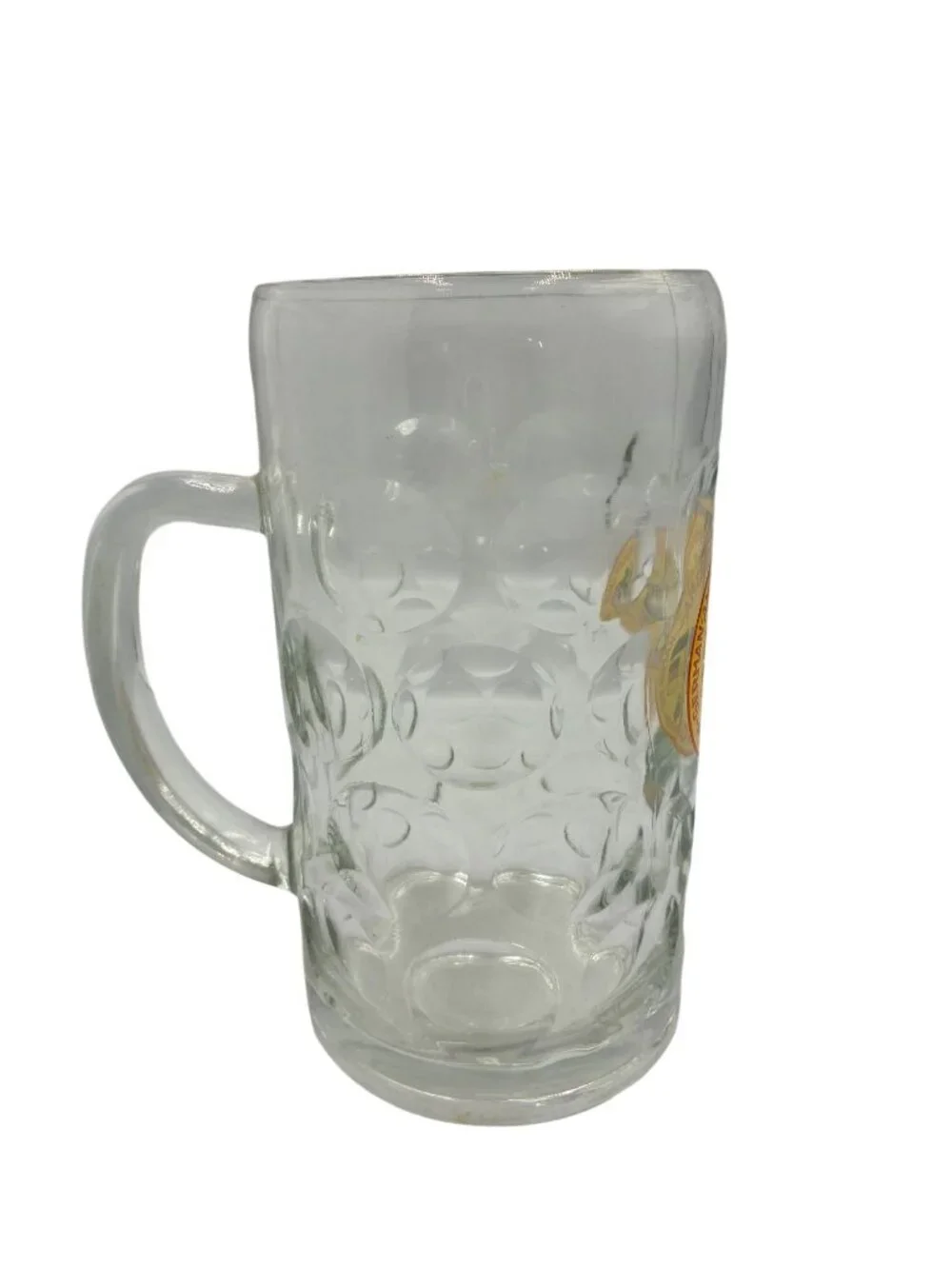 German-American Wander Club Nurnberg Glass Beer Stein Mug 0.5L Embossed Handle